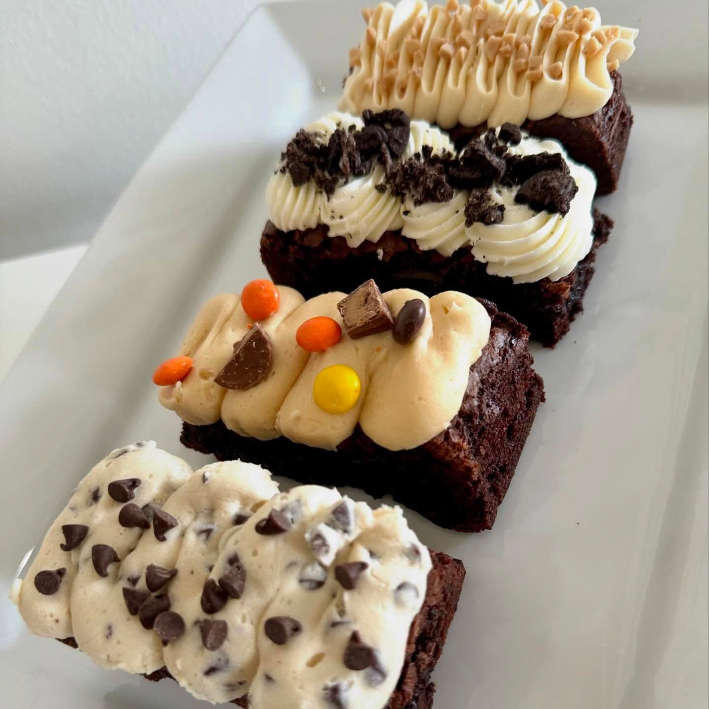 Turtle brownie and sea salt caramel brownie at Little Cakes With Big Attitude
